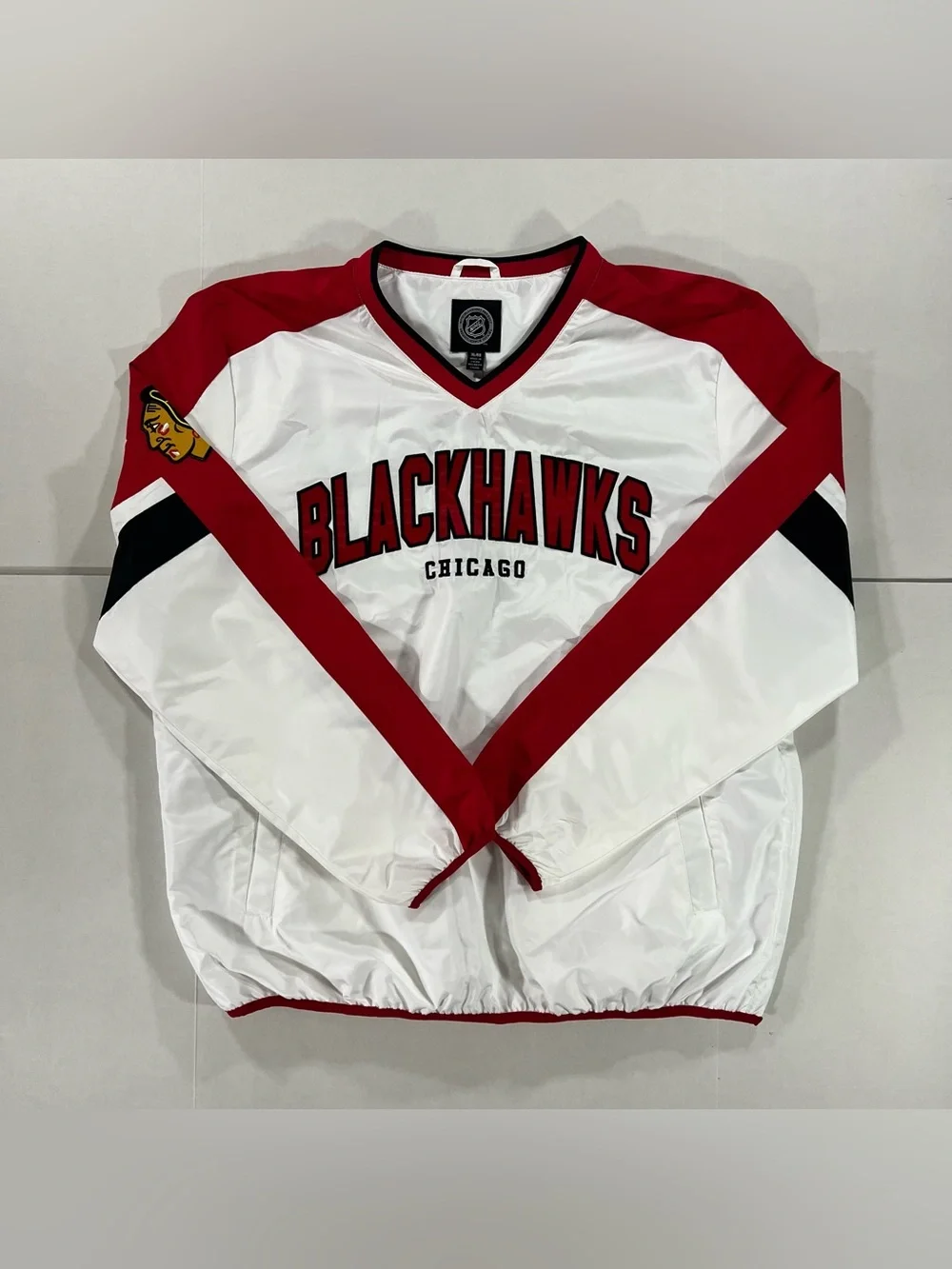 Chicago Blackhawks NHL Men's V Neck GIII Pullover White Red Men's Size XL